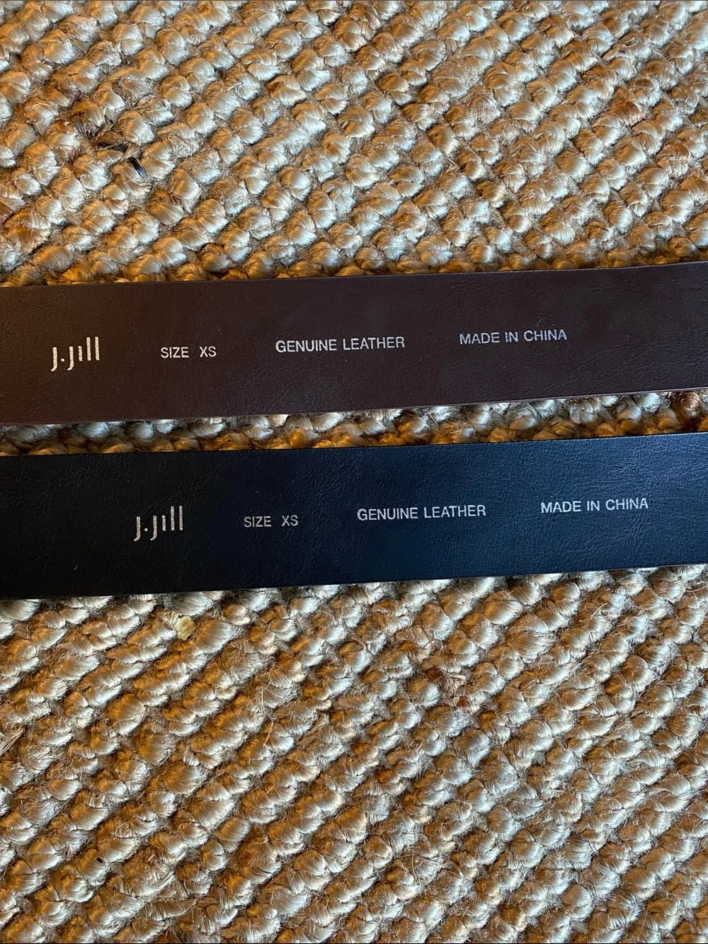 J. Jill Leather Triple-Ring Belt in Black and Brown. **Genuine Leather**